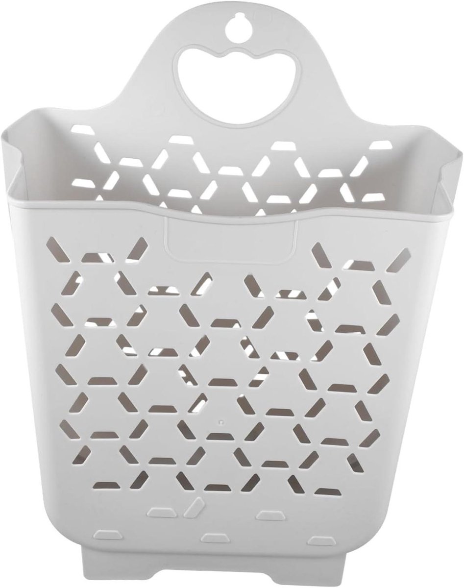 Wasmand - Opberger - Ruimte Besparen - Aan De Muur - 38.5 cm - Wit