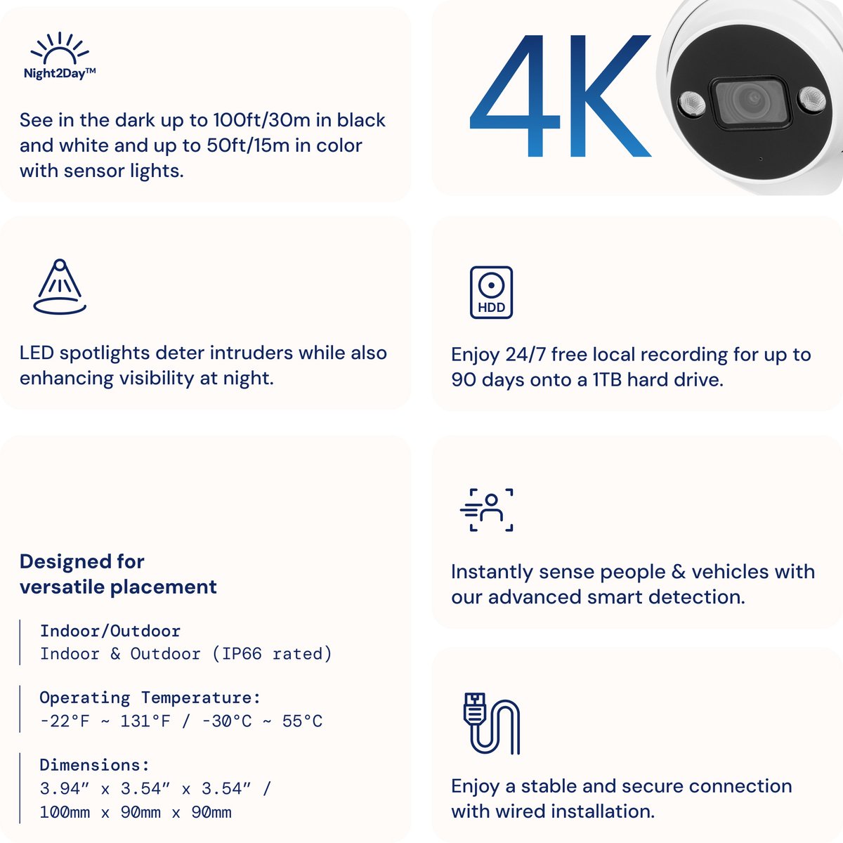 Swann AdvancedX Series - Beveiligingscamera's - 4 Camera's - cctv camerasysteem - 1TB - geen abonnementskosten - 4K Ultra HD - Spotlight Dome IP Cameras – foto 7