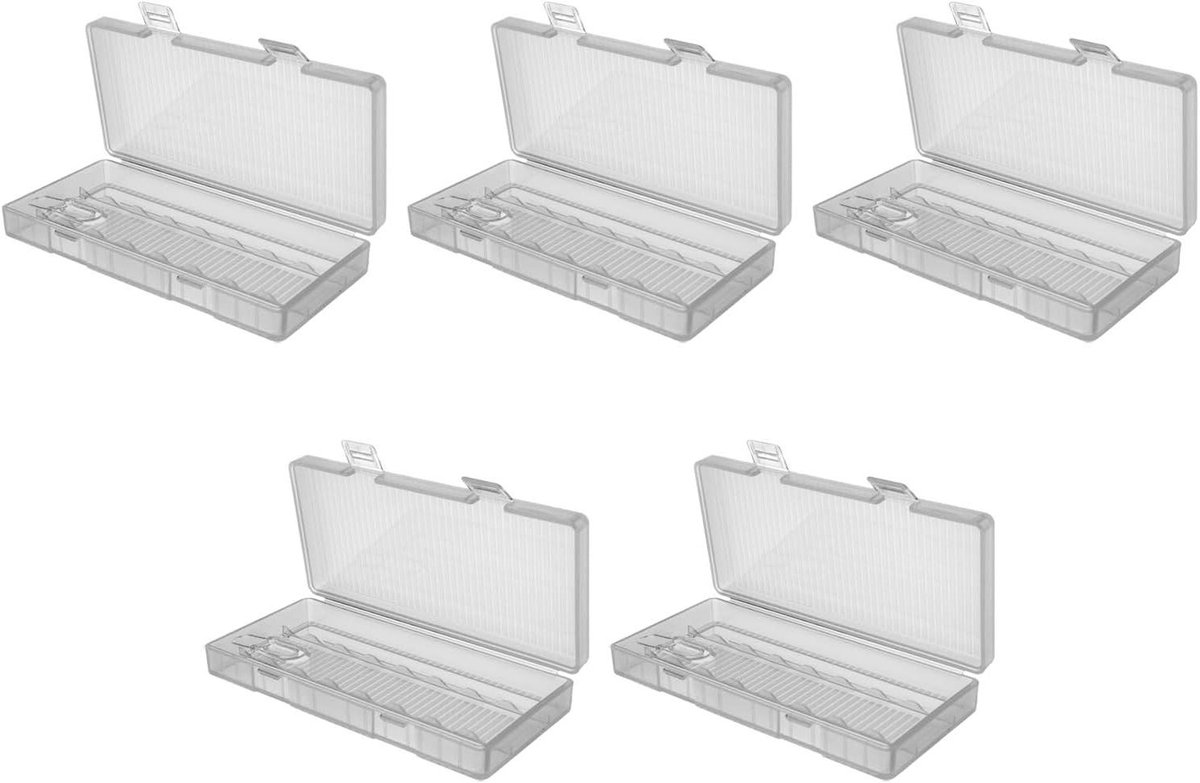 Batterij Opbergdoos - Batterijhouder AA - Batterijen Sorteren - Transparant Ontwerp - 5 Stuks - Transparant