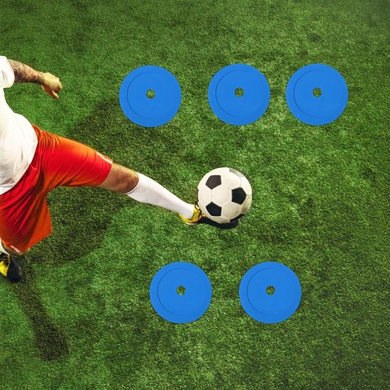 Sport Markering Kegels - Trainingsschijven Platte Pylonen - Sport Training - Opvallende Kleuren - 15 Centimeter - Blauw — afbeelding 3