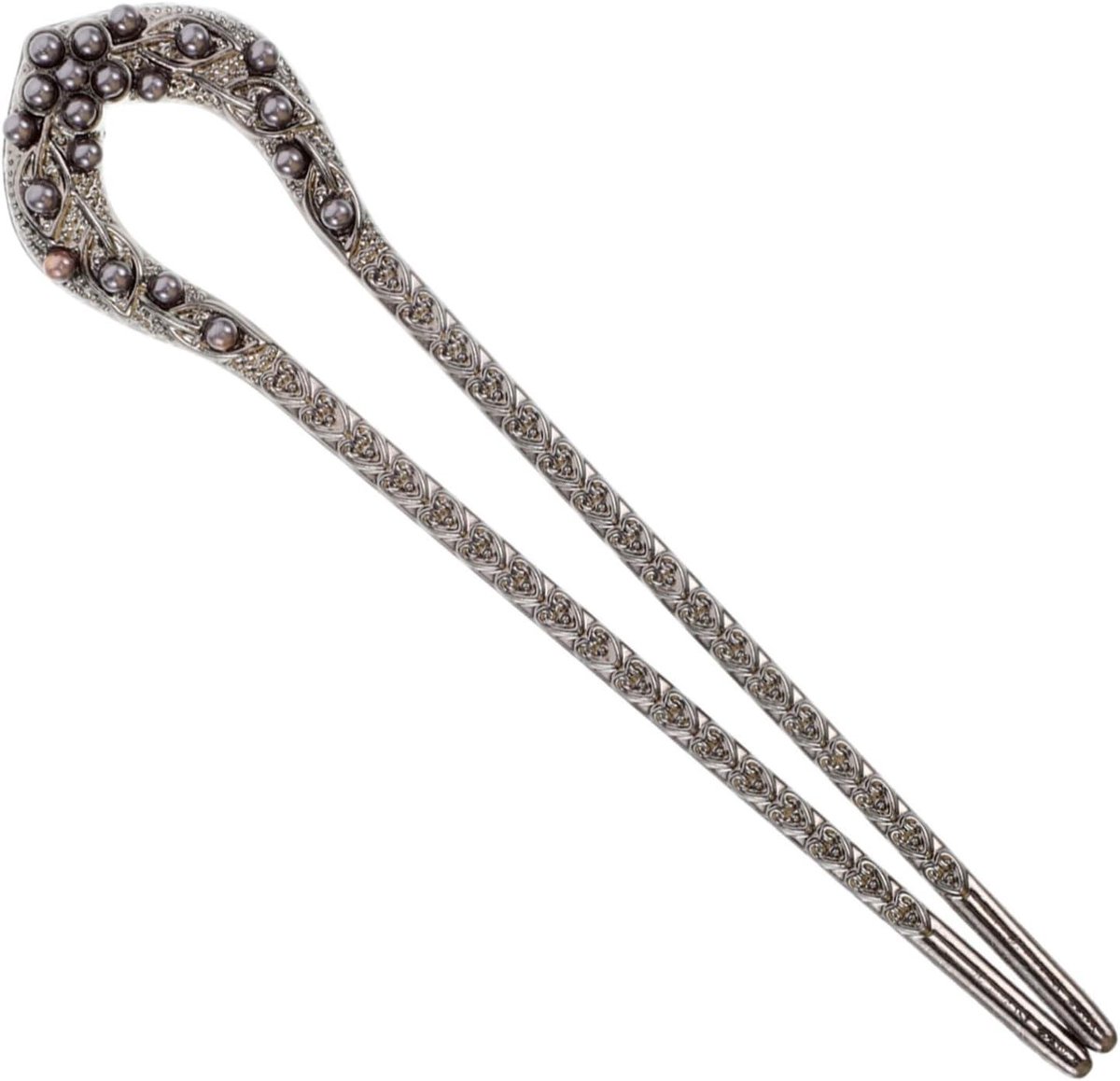 Haarspeld Parel - Bruiloft Accessoire - Kapsel Stylen - U-vormige Grip - 15 cm - Zwart