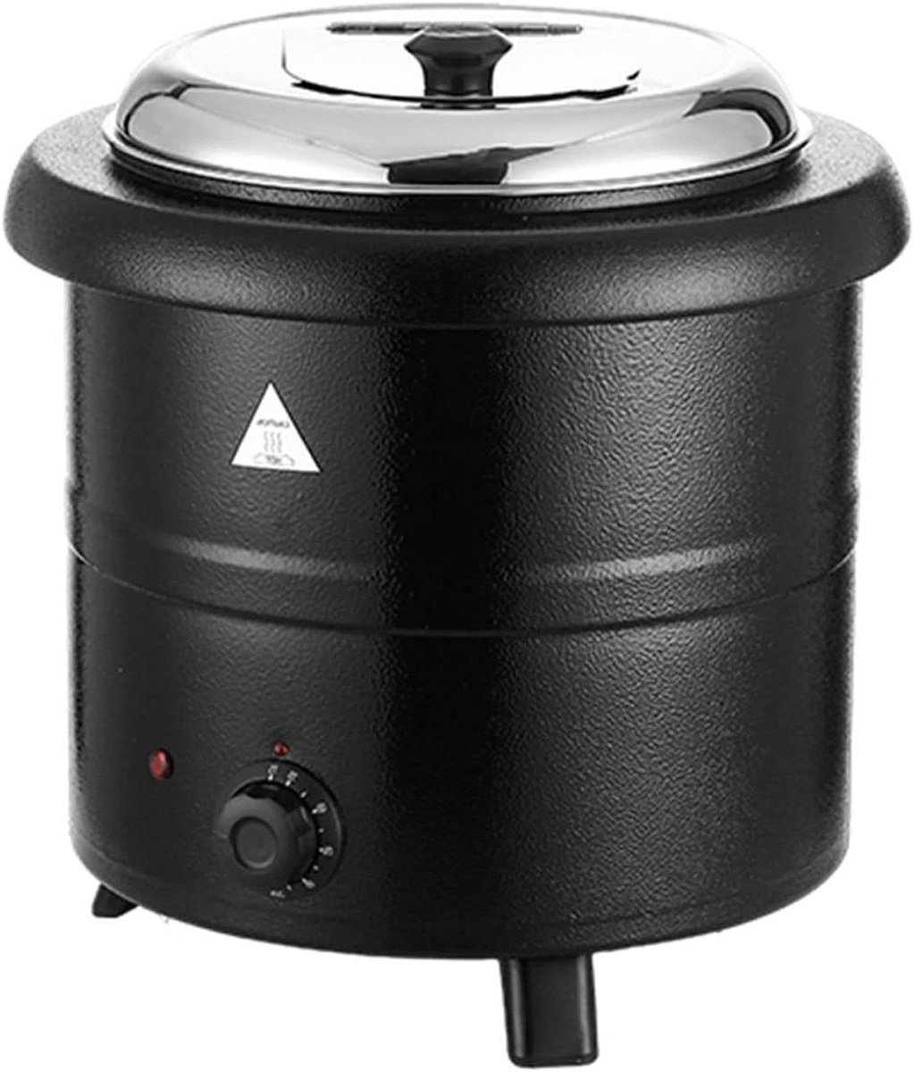 13L Roestvrijstalen Soepkoker, 400W Commerciële Elektrische Soepwarmer, Voedselverwarmer Met Inzetstuk En Deksel, Voor Buffetten, Restaurants En Catering, Zwart, Een Decoratie