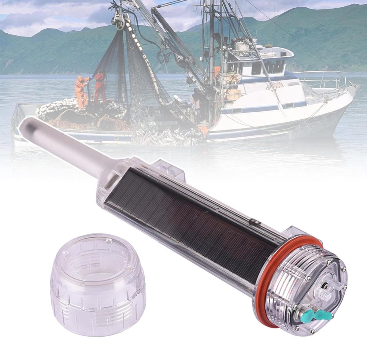 Visnet Tracker - AIS Locator - Netten Vinden - Op Zonne-energie - 12 Nm Bereik - Wit