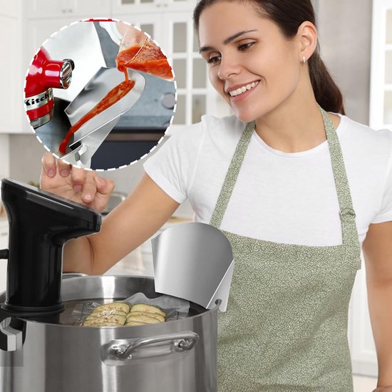 Spatdeksel Mixer - Keukenbescherming Schenktuit - Veilig Bereiden - Slijtvast Roestvrij Staal - 19x15x4 cm - Zilverkleurig — afbeelding 3