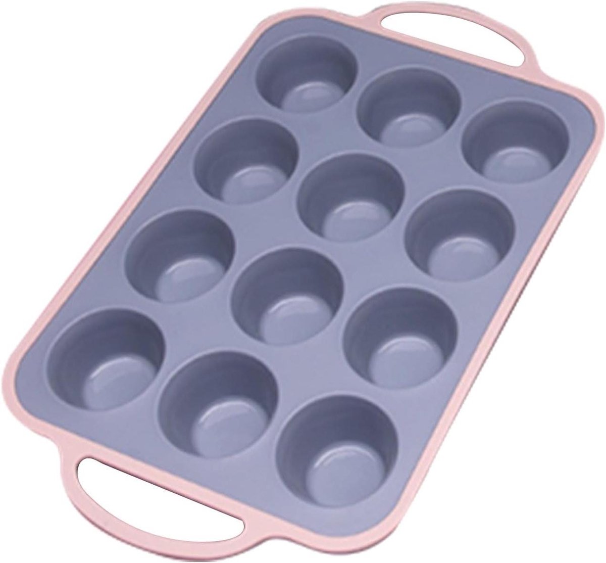 Bakvorm - Muffin Cupcake - Zelf Bakken - Anti-Aanbaklaag - 12-Cups - Roze