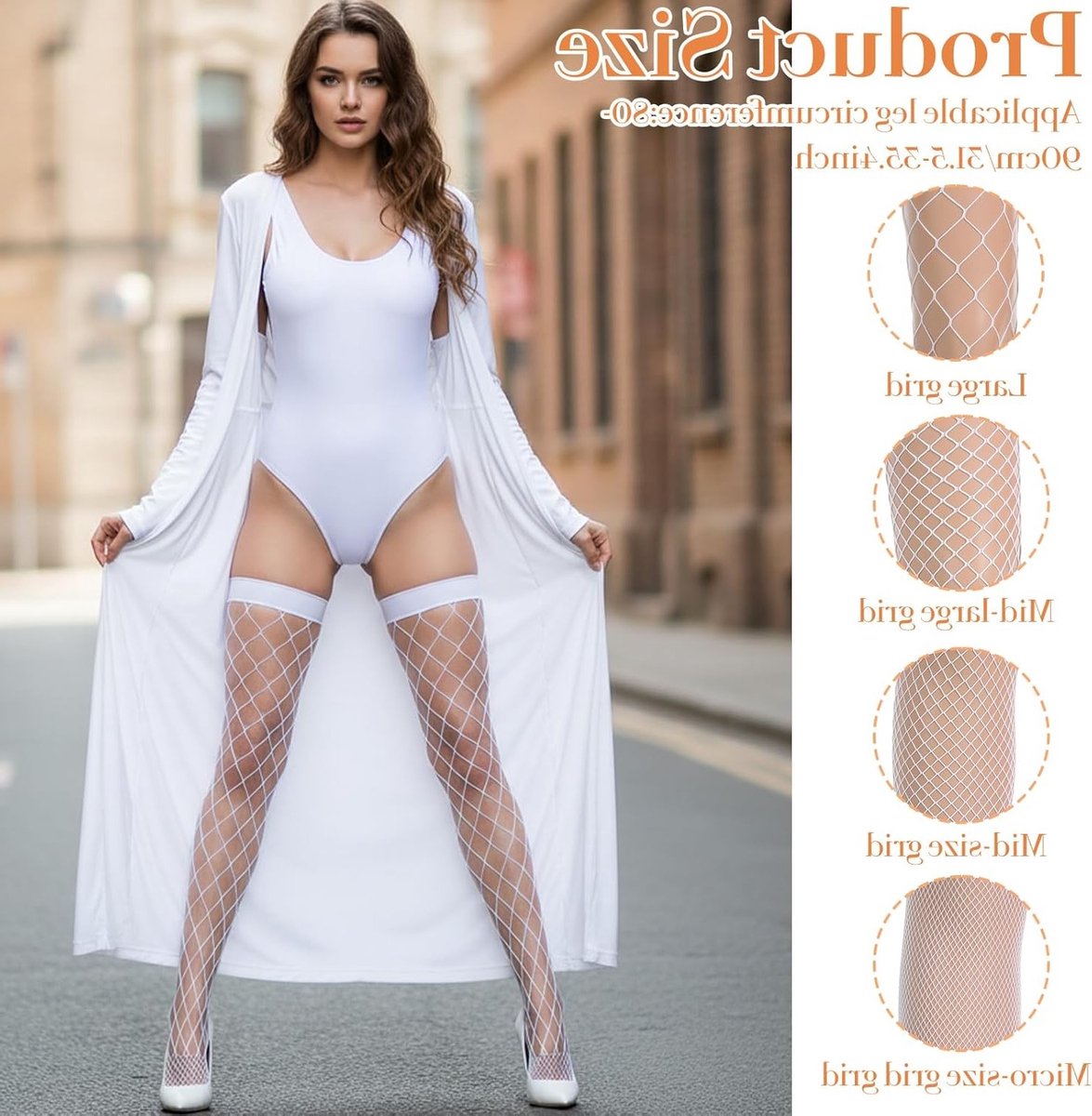 4 Paar Dames Strapless Visnet Kousen, Ideaal voor Cosplay, Halloween en Feestjes, One Size