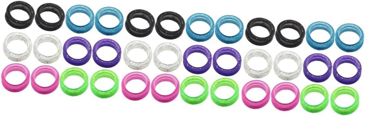 Schaar Vingerringen - Grip Inzetstukken - Vacht Verzorging - Antislip Siliconen - 36 Stuks - Diverse Kleuren