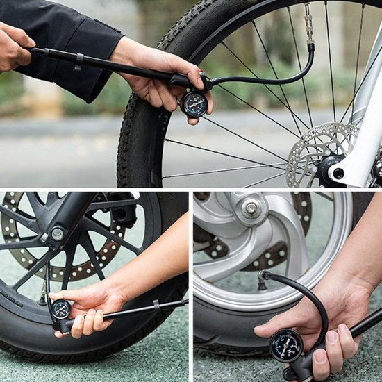 Digitale Schokpomp - Hogedruk Pomp - Fiets Onderhoud - 300 PSI Precisie - 12.8 Inch - Zilver — afbeelding 2