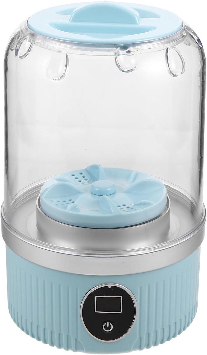 Mini Wasmachine Draagbare Wasmachine Persoonlijk Wassen Oplaadbare Batterij 20.5 x 12.5 cm Blauw