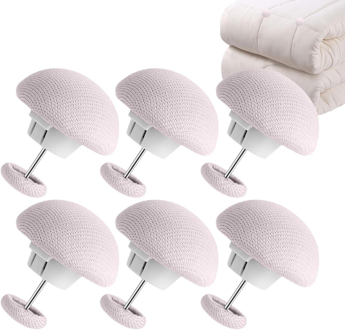 Dekbed Clips - Beddengoed Bevestiging - Dekbed Vaste Houd - Sterke Vastzetting - 6 Stuks - Wit