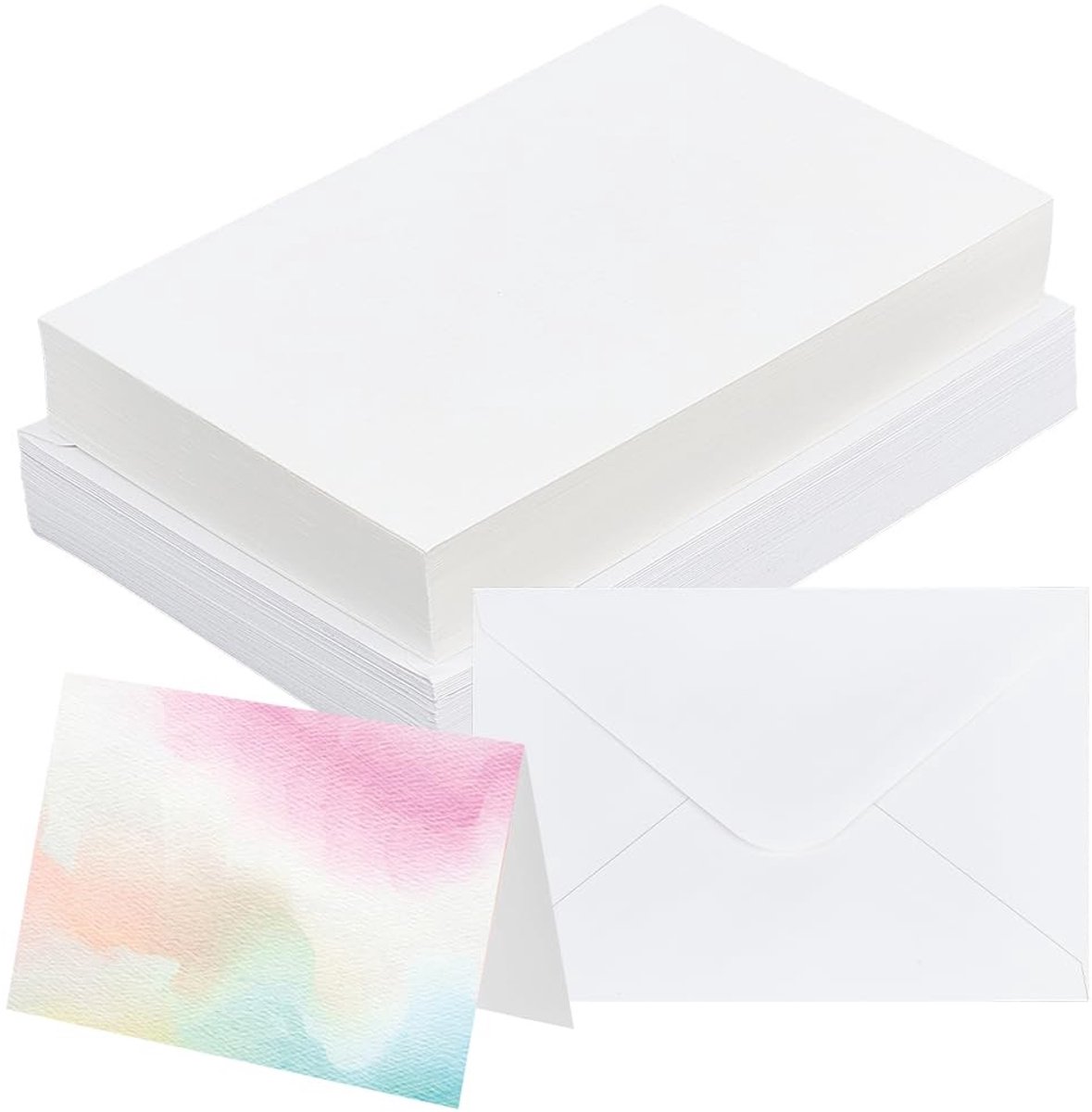 Dailygoods - Aquarelkaarten met Enveloppen, 50 Stuks voor Creatieve Projecten
