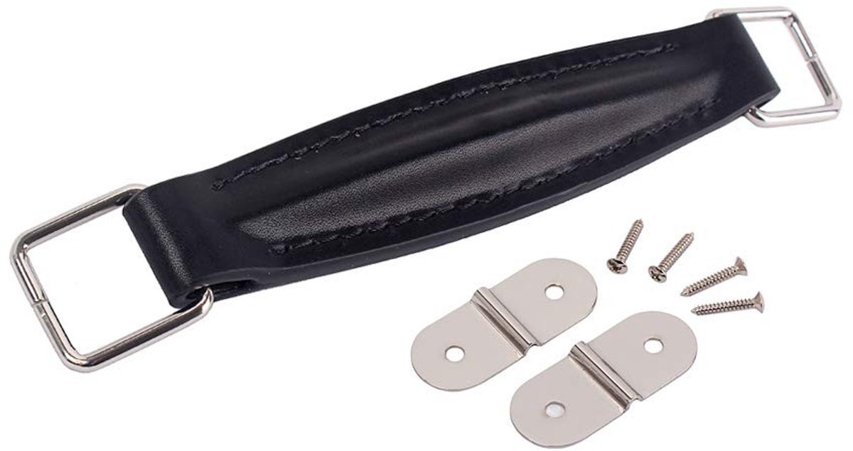 Dailygoods - Cosensi - Dailygoods - Dailygoody - Gitaar Handvat - Vintage Stijl - Duurzaam PU Leer - Zwart - Praktische Accessoires - Geschikt voor Muziekinstrumenten - Vintage Vervangin
