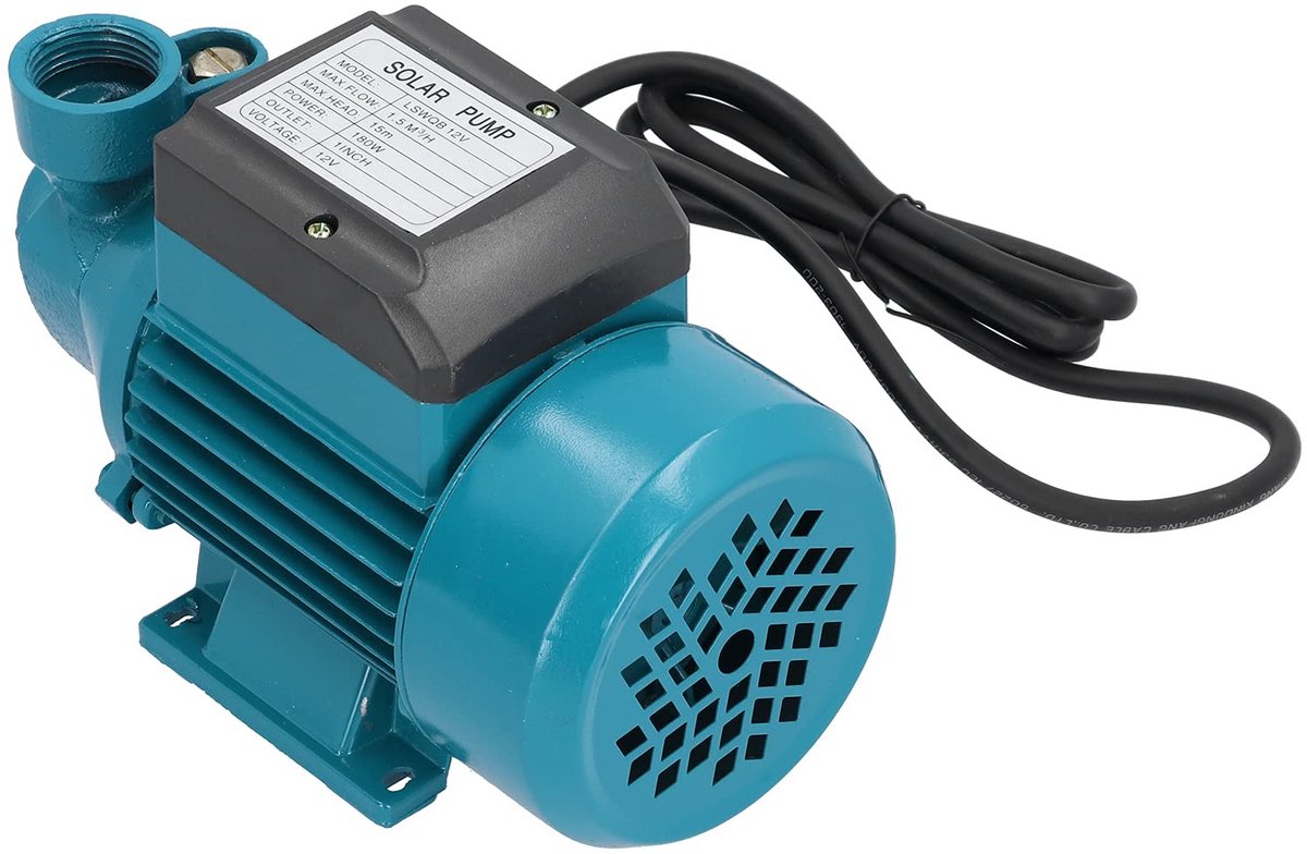 Dailygoods - Dailygoody - Waterpomp - Draagbare watertransferpomp - 180 W vermogen - Turquoise - Perfect voor tuin en vijver - Efficiënte waterafvoer - Inclusief a
