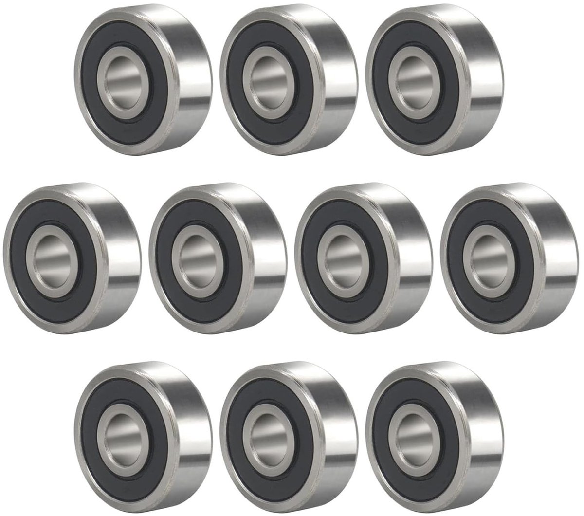 Dailygoods - Groefkogellagers Set van 10, Dubbelzijdig Rubberafgedicht