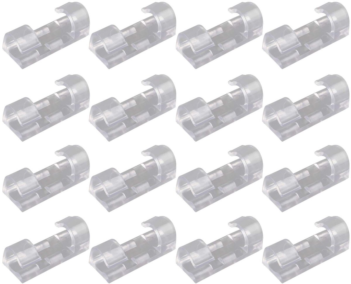 Dailygoods - 16 Stuks Zelfklevende Grote Kabelclips voor Snoerbeheer