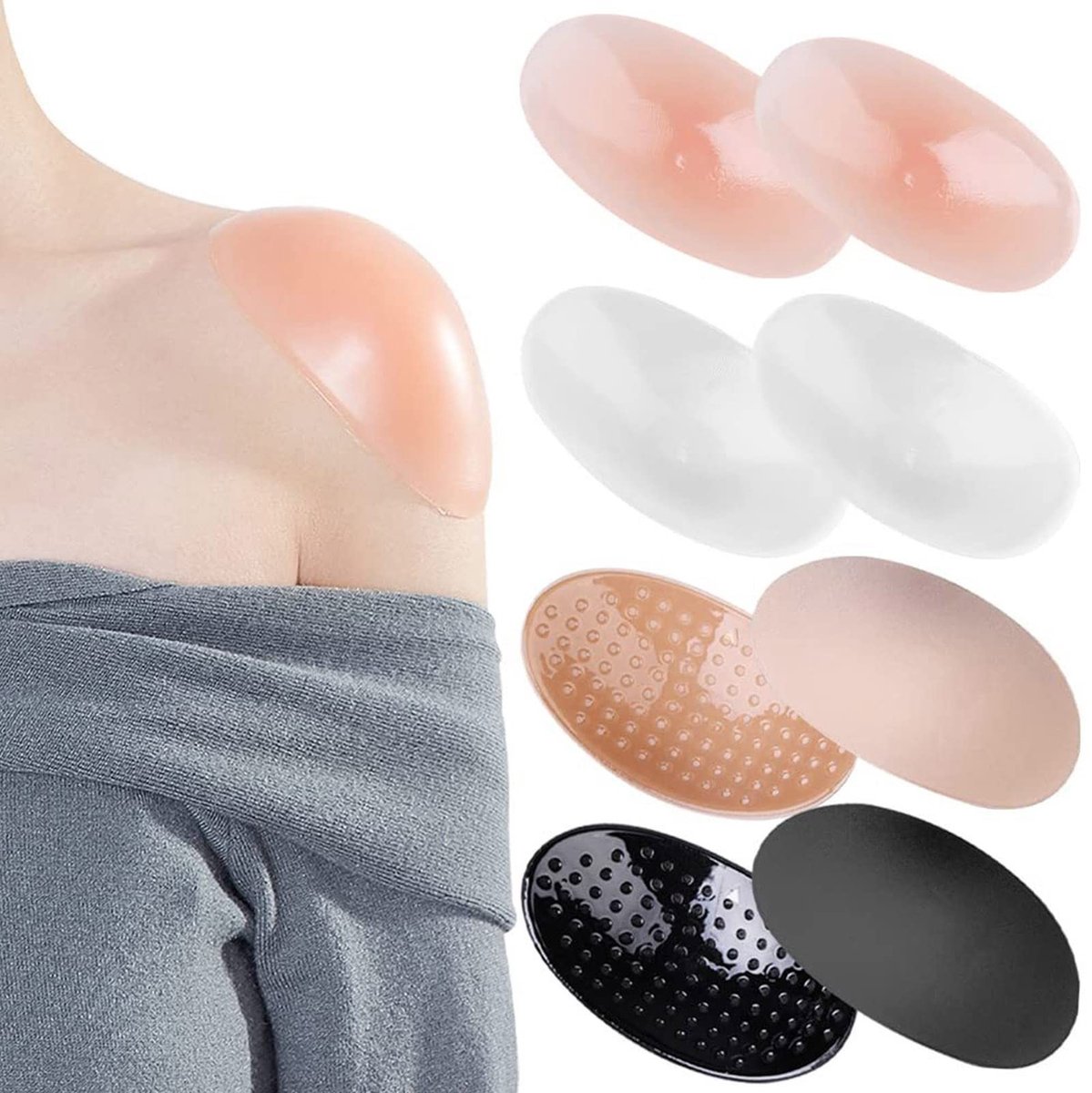 Dailygoods - Set van 4 Zelfklevende Siliconen Schoudervullingen voor Comfort