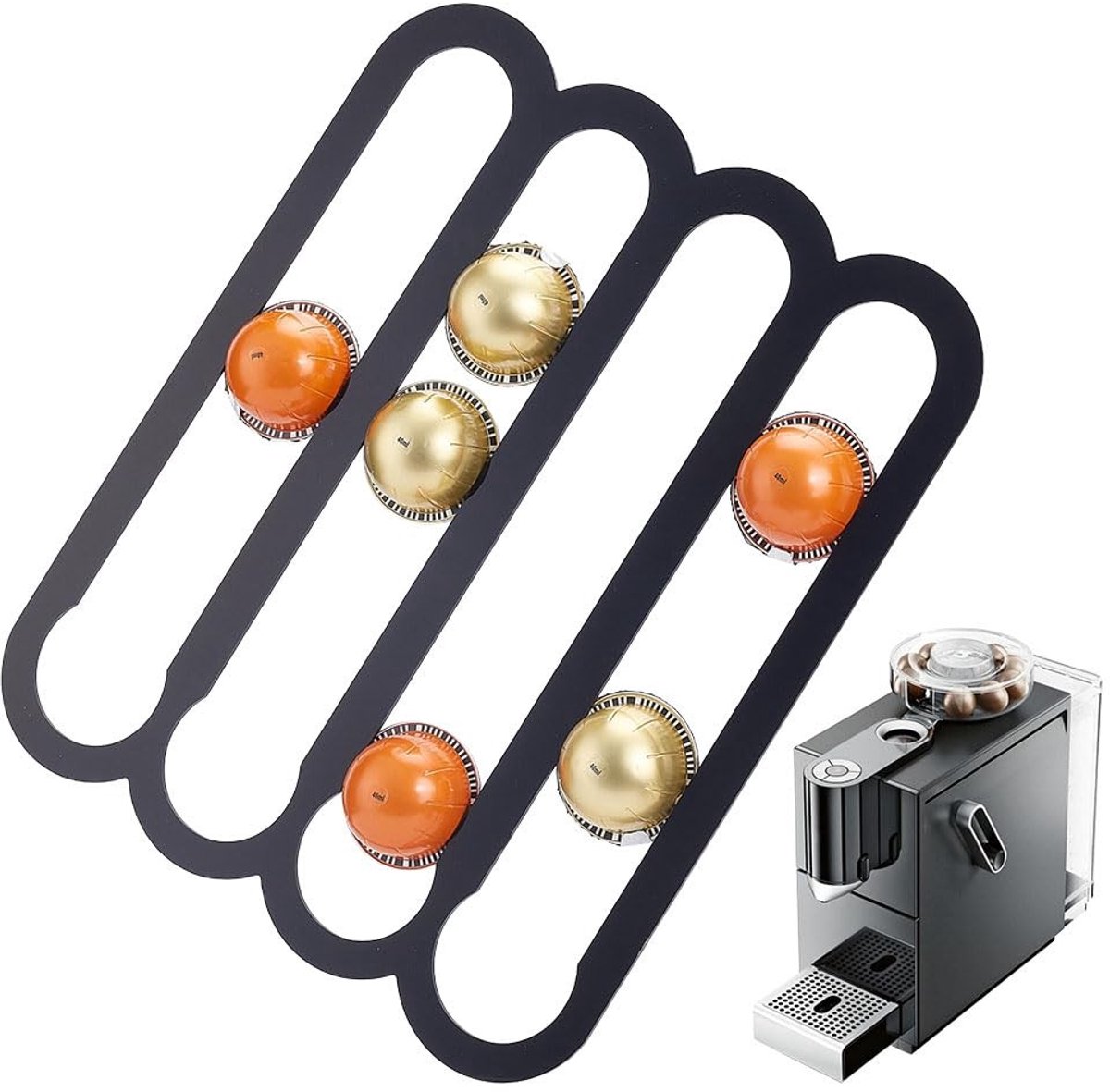 Dailygoods - Koffiepadhouder Acryl 35,6 cm x 29,7 cm voor Nespresso Capsules