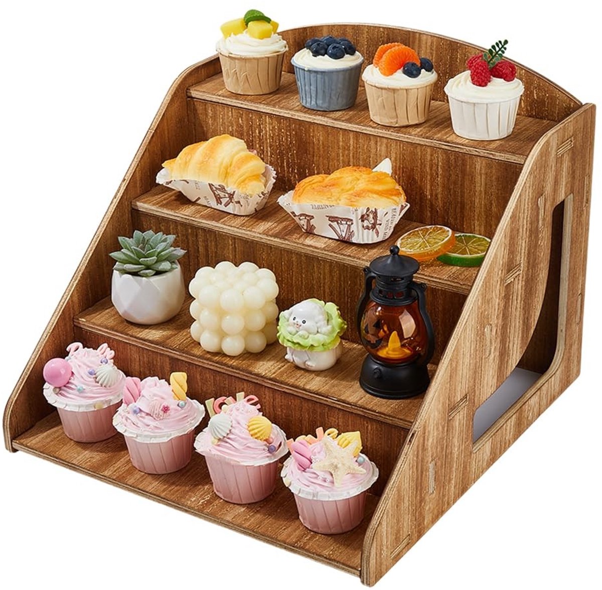 Dailygoods - Houten Display met 4 Niveaus voor Retail en Organisatie