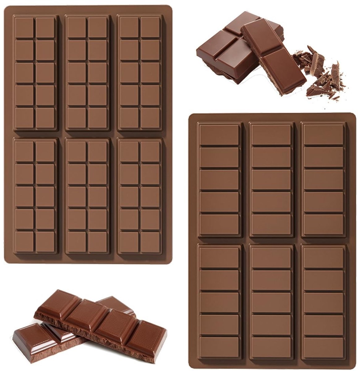 Dailygoods - Chocolade Siliconen Vormen 2-Pak, BPA-vrij