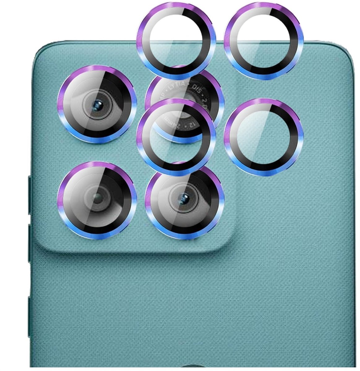 Dailygoods - Dubbele Cameralensbeschermer voor Motorola Edge 60 Pro van Metaal en Gehard Glas