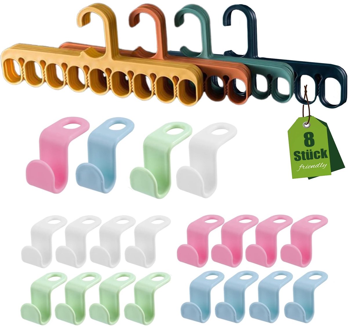 Dailygoods - 20 Stuks Ruimtebesparende Kleerhangers voor Kledingkast