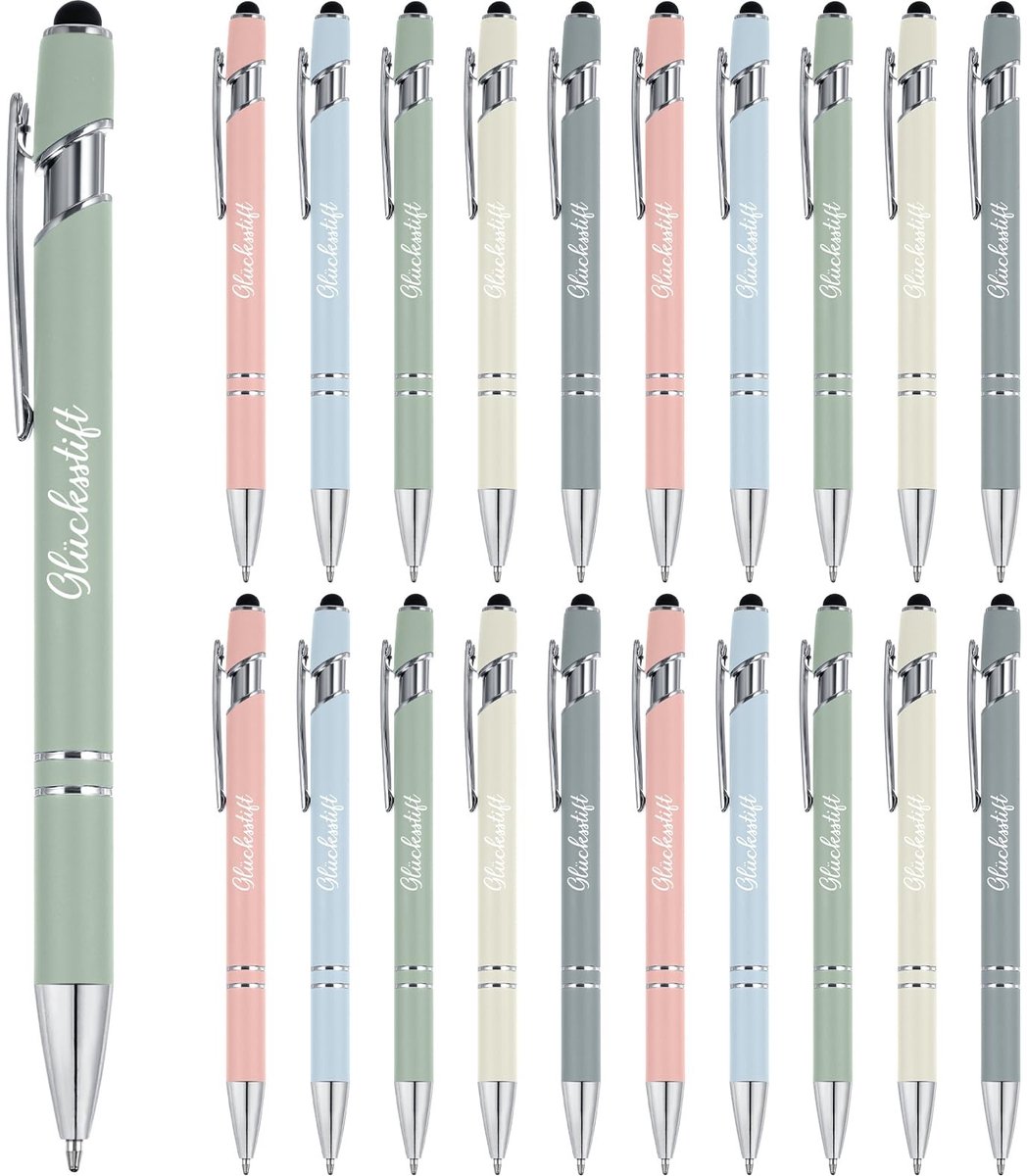 Dailygoods - Geluksstift met Zwarte Inkt en Touchpen Set van 20 Stuks