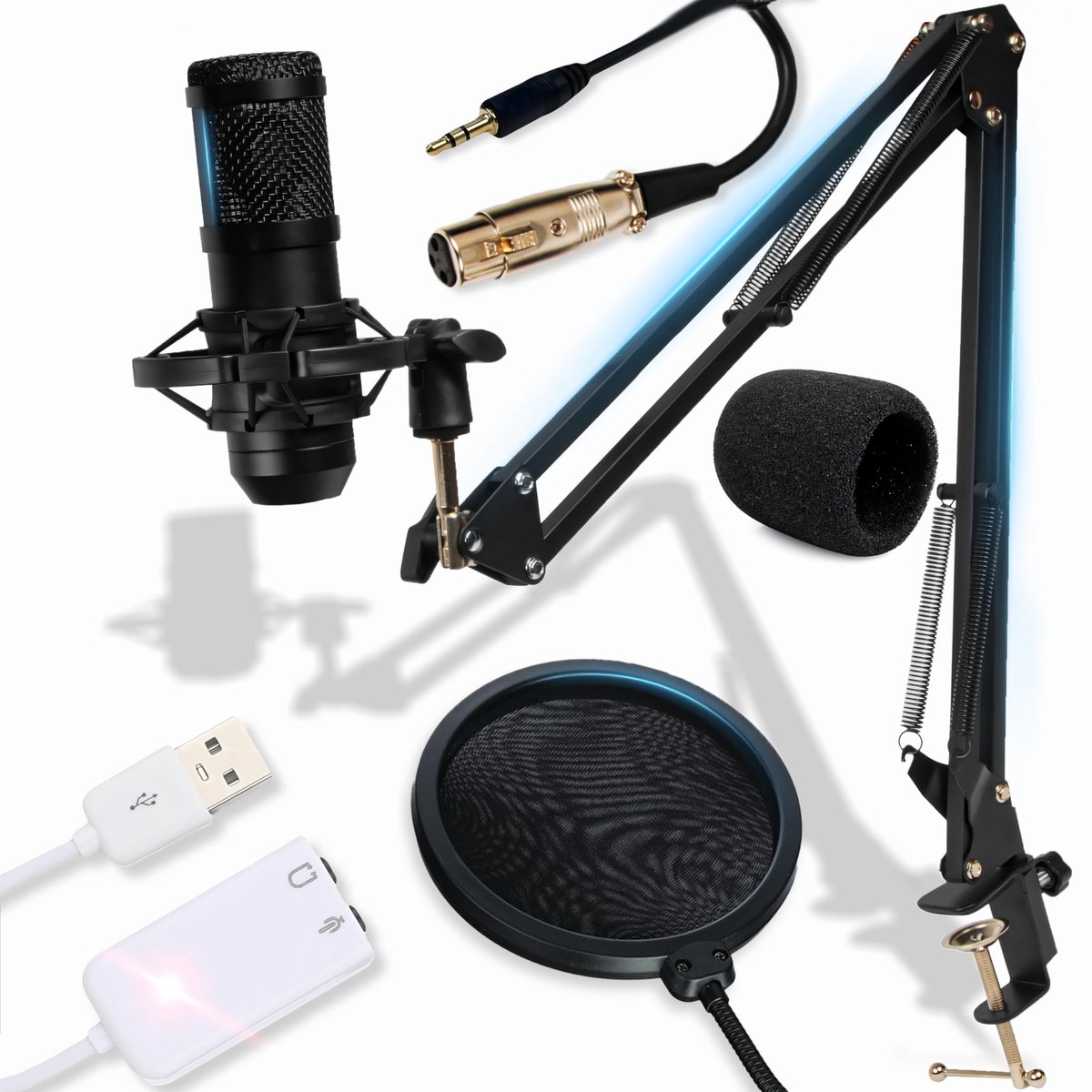 Dailygoods - USB-microfoon met Unidirectioneel Ontwerp en POP-filter