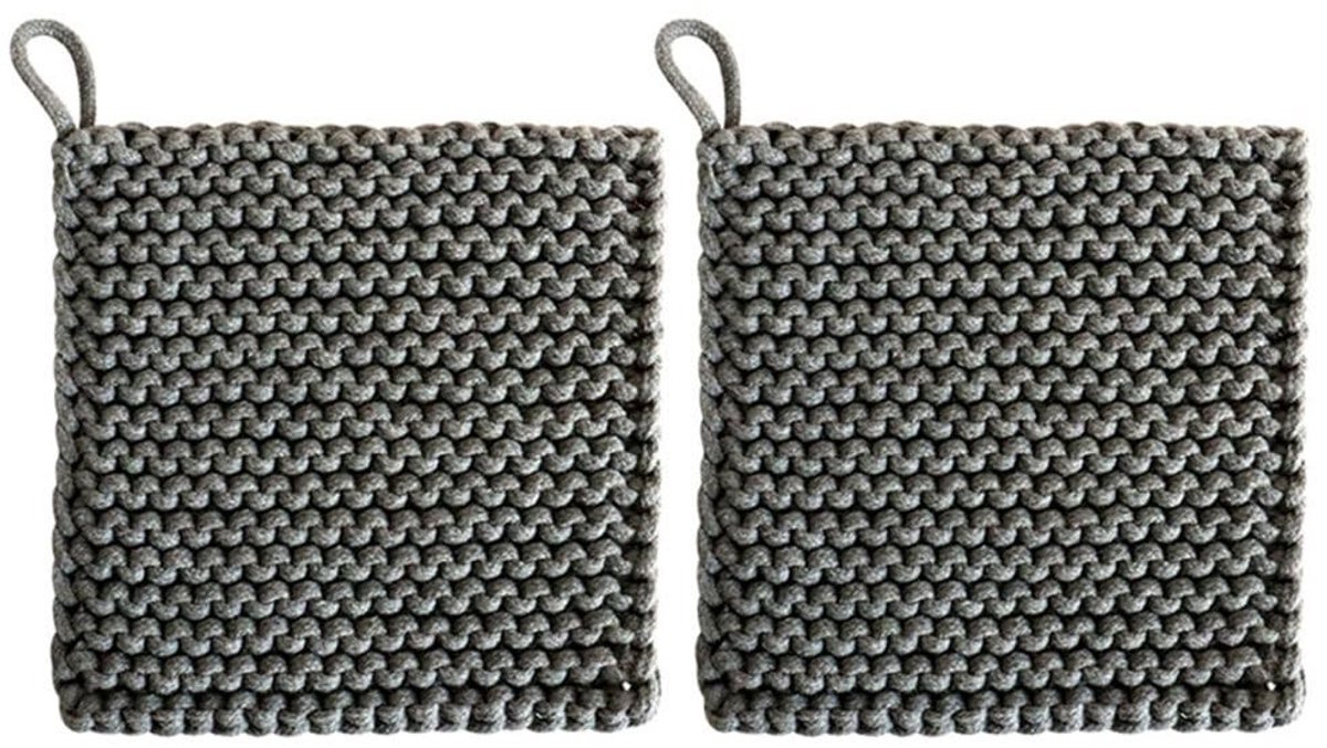 Dailygoods - Gehaakte Katoenen Pannenlappen, Set van 2