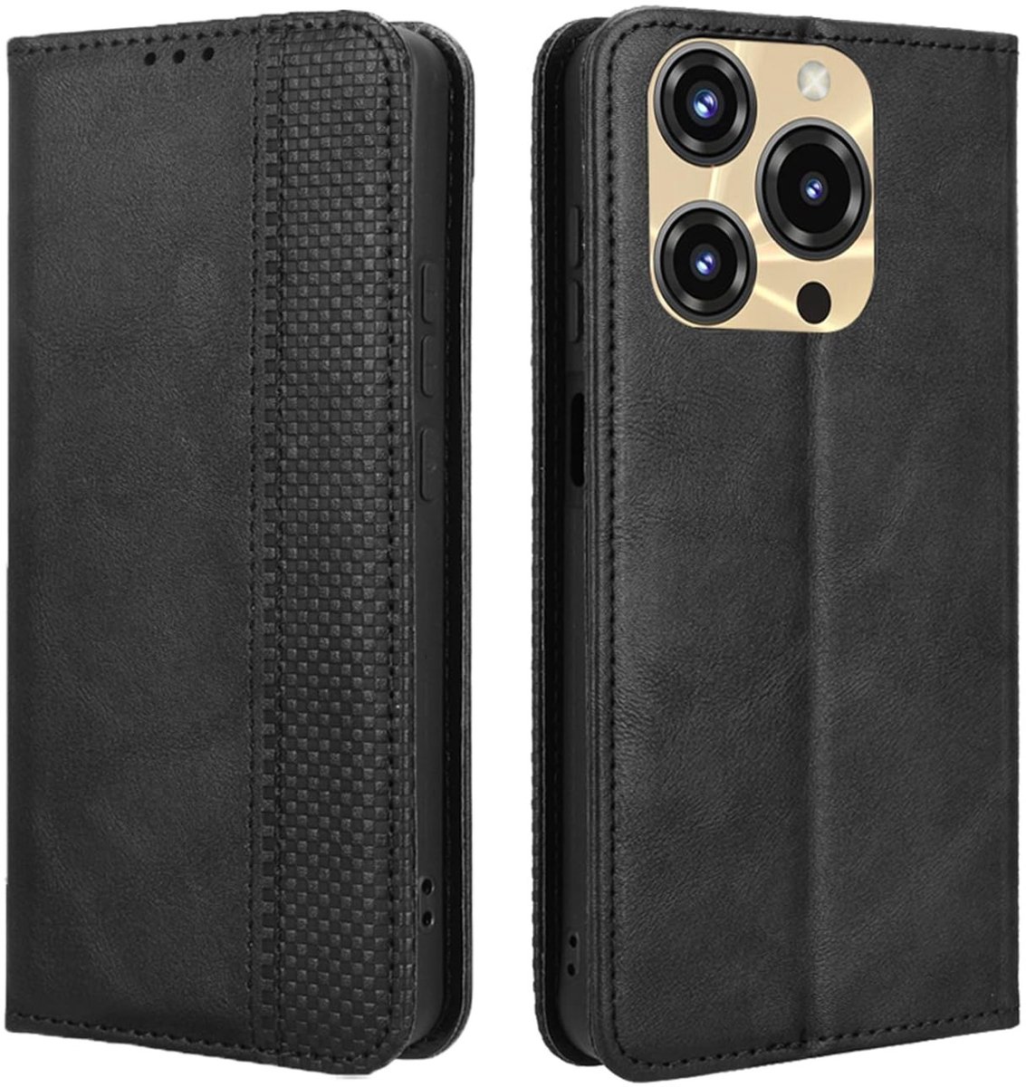 Dailygoods - Retro Stijl Folio Hoesje voor Telefoon met Kaartslots