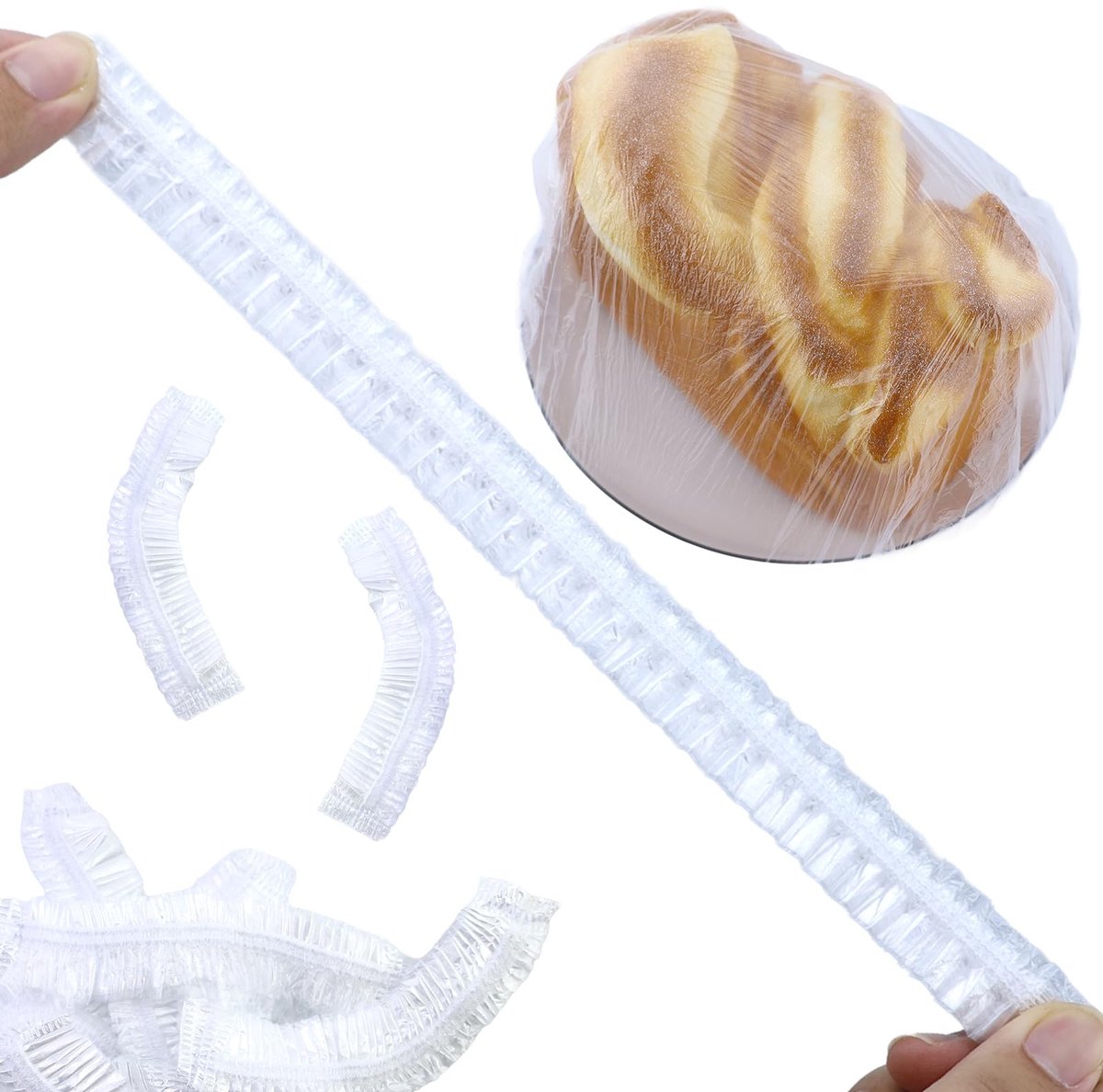 Dailygoods - 220 Stuks Herbruikbare Plastic Voedselzakken met Elastiek