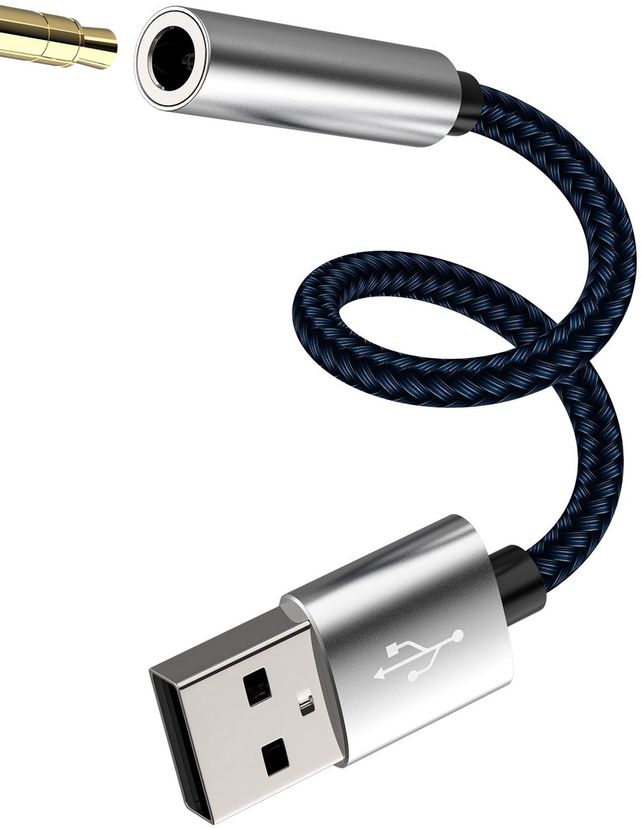 Dailygoods - 3,5 mm Audio Adapter naar USB voor Verbeterde Geluidskwaliteit