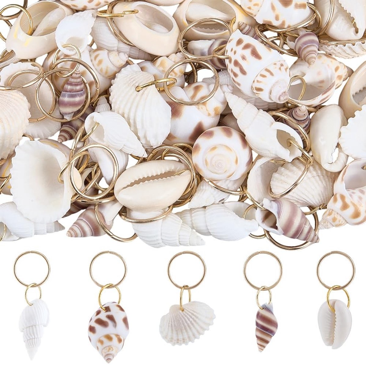 Dailygoods - Doos met 60 Stuks Shell Haar Clips voor Dreadlocks