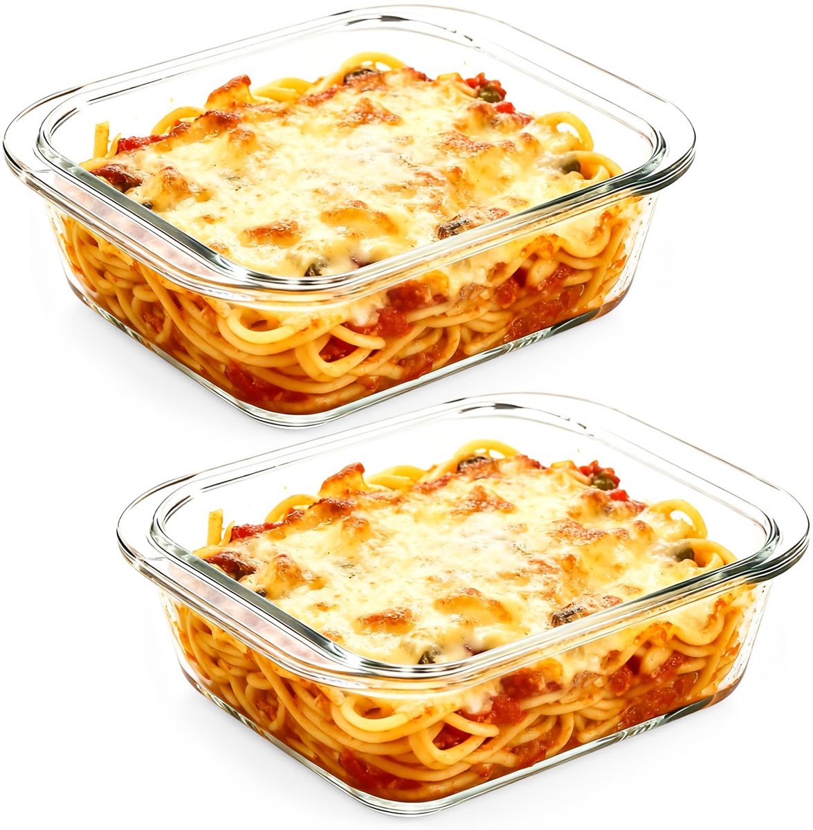 Dailygoods - Set van 2 Glazen Ovenvormen 0,9L