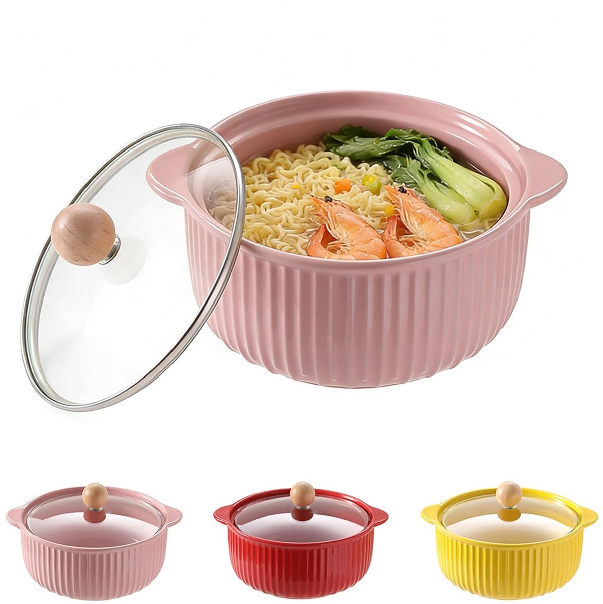 Dailygoods - Keramische Ovenschaal 800 ml met Deksel en Handgrepen