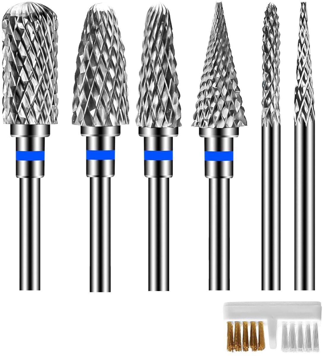Dailygoods - Set van 6 Hardmetalen Nagelfrees voor Manicure