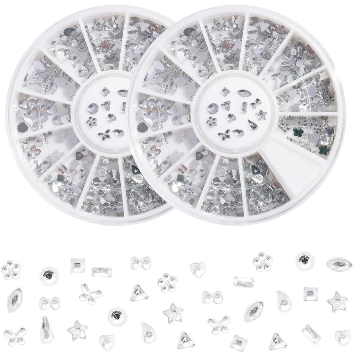 Dailygoods - Set van 2 Zilveren Nagelsteentjes voor DIY Sieraden