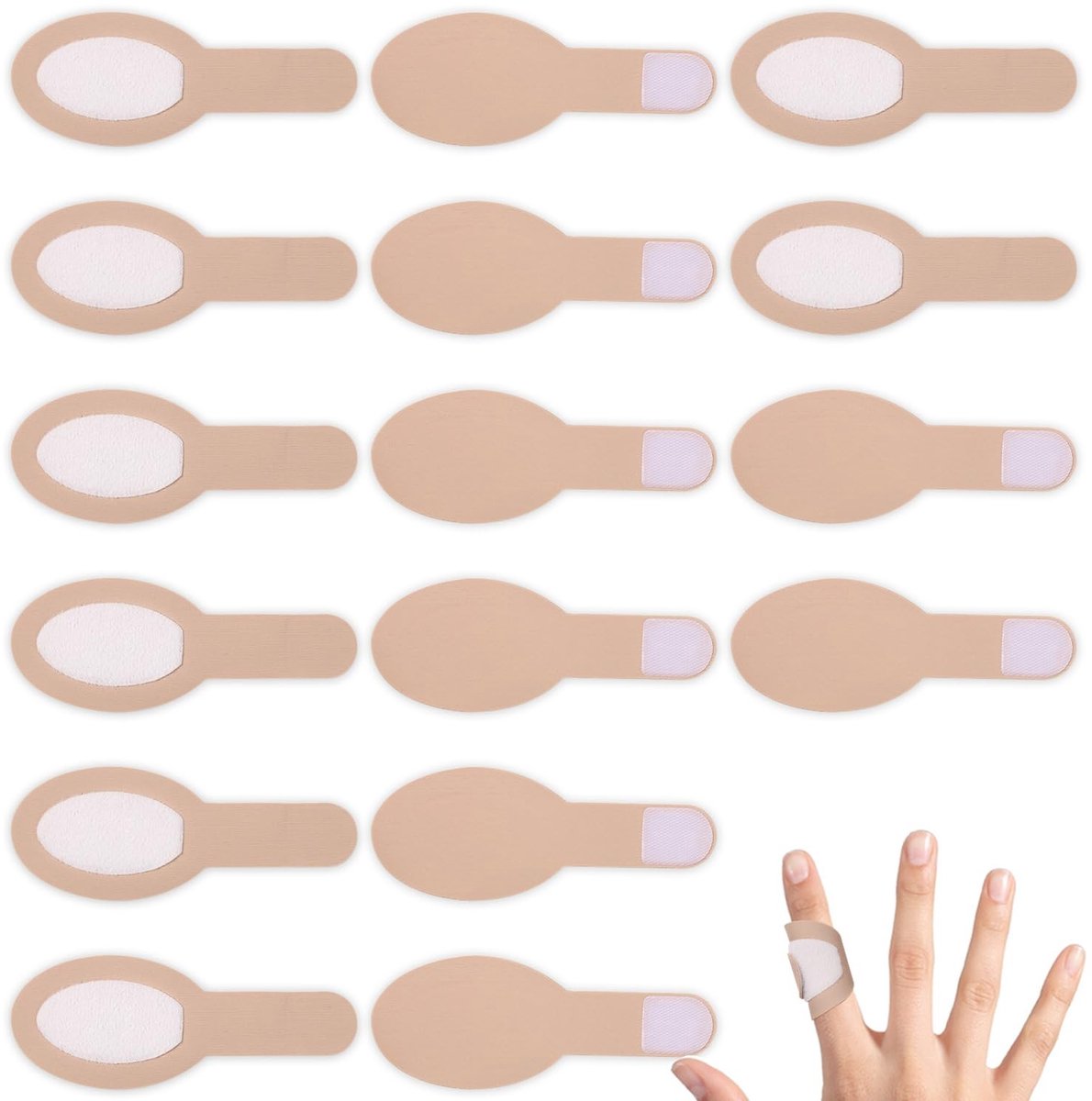 Dailygoods - 16 Stuks Herbruikbare Castorolie Wikkels voor Vingers