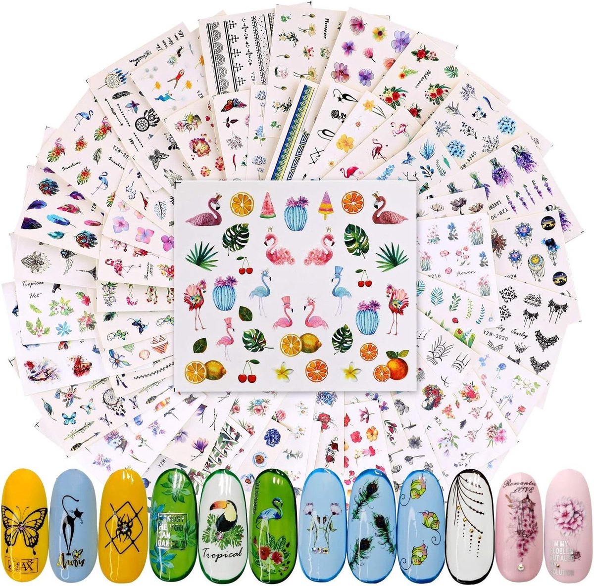 Dailygoods - Water Transfer Nail Art Stickers Set van 60 Vellen