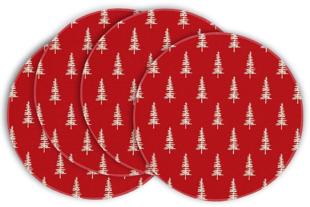 Dailygoods - Innovra - Dailygoods - Set van 4 Ronde Placemat voor Kerstmis