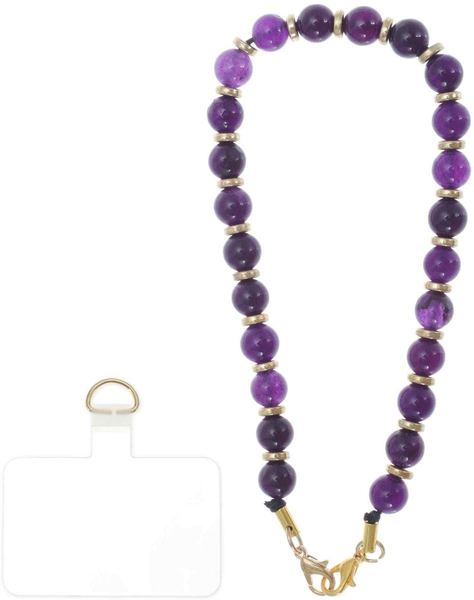 Dailygoods - Lila Telefoonketting met Parels, Universeel