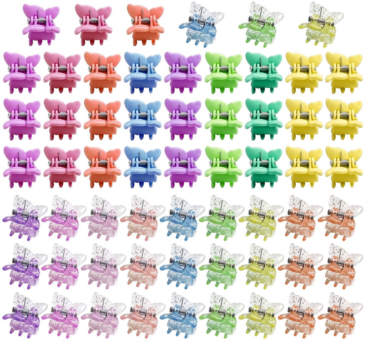 Dailygoods - Set van 60 Mini Vlinderdappers voor Haaraccessoires