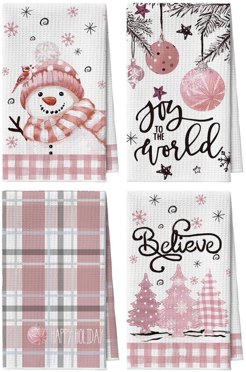 Dailygoods - Innovra - Dailygoods - Set van 4 Microvezel Keukendoeken 42x65 cm Roze