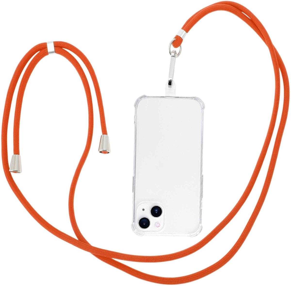 Dailygoods - Verstelbare Telefoonhouder met Universele Patch in Oranje-Rood