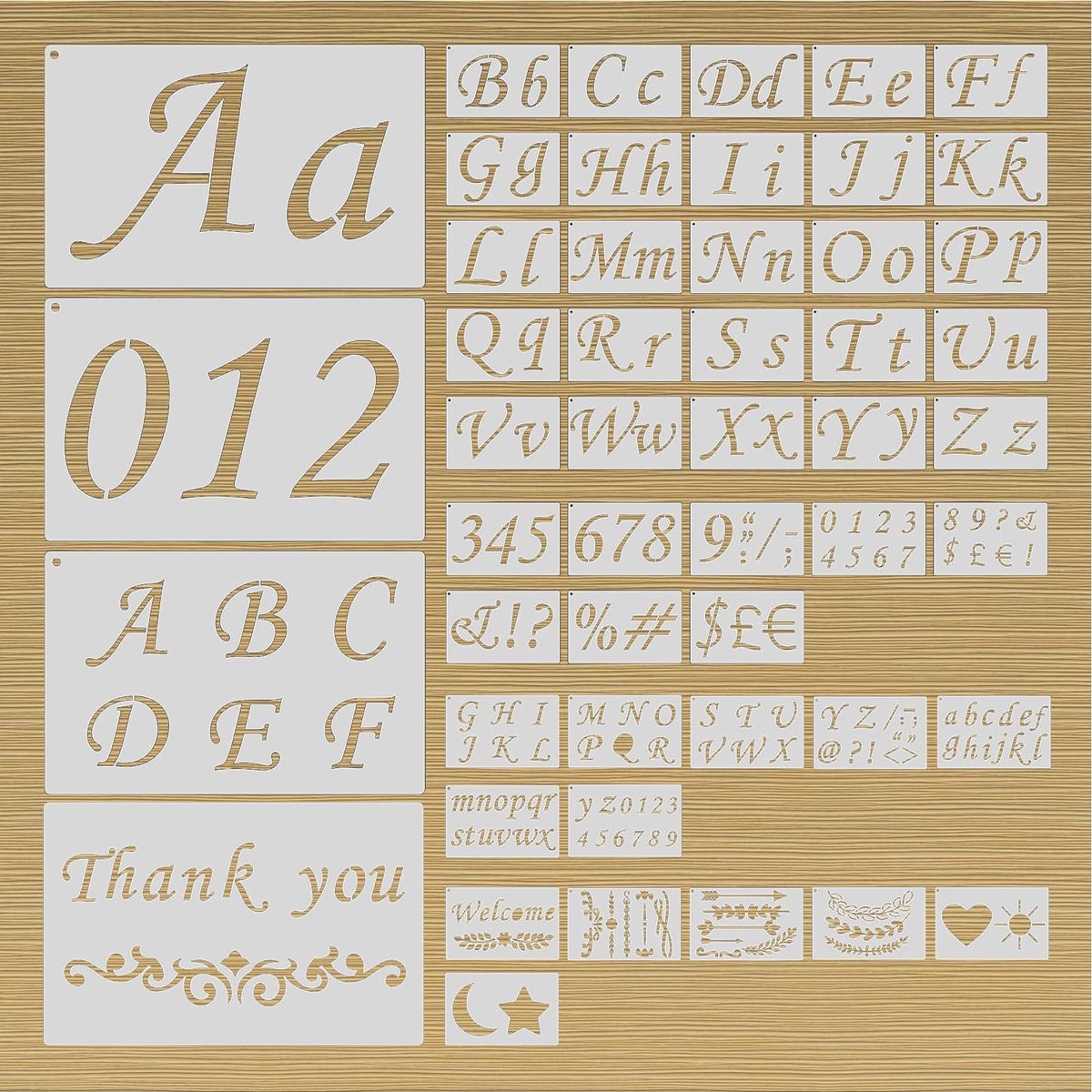 Dailygoods - 50 Stuks Lettersjablonen voor Textielvormgeving