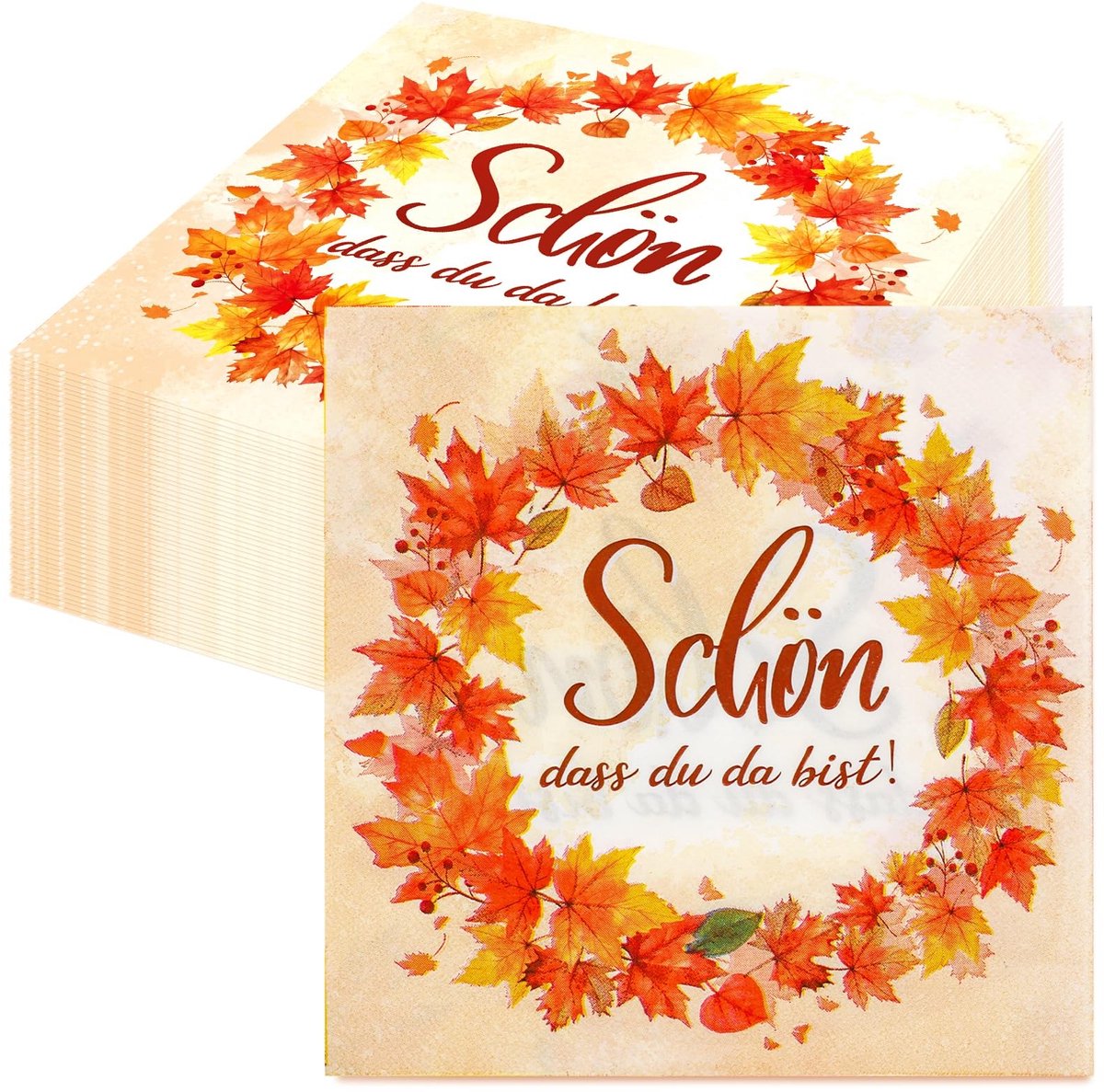 Dailygoods - Set van 40 Herfst Servetten voor Feestelijke Decoratie