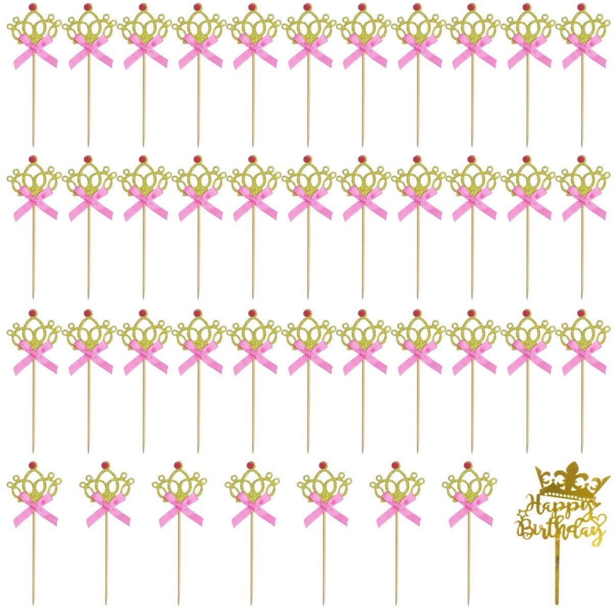Dailygoods - 40 Houten Panelen en Acryl Kaartinzet voor Taartdecoratie