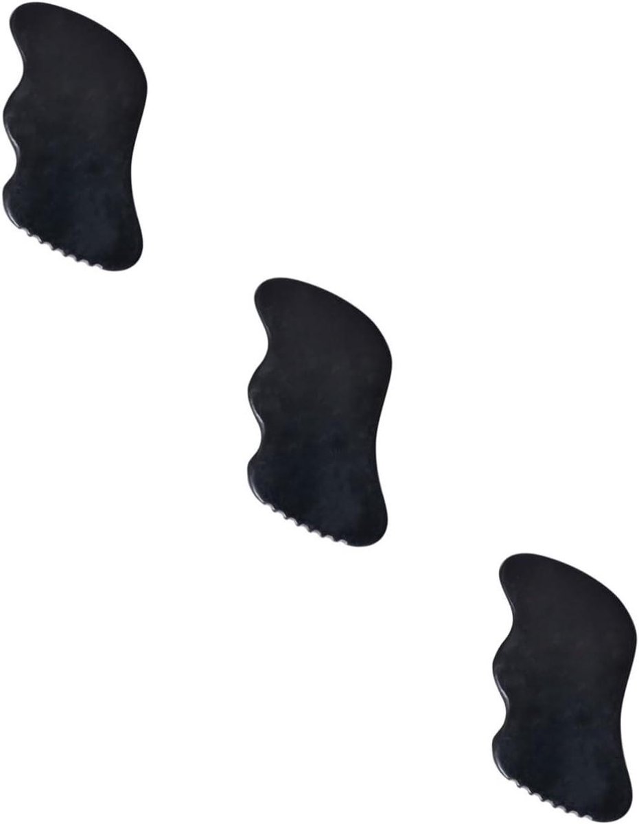 Schraapplank set - Gua sha bord - Spierpijn verlichten - Natuurlijke steen - 3 stuks - Groen