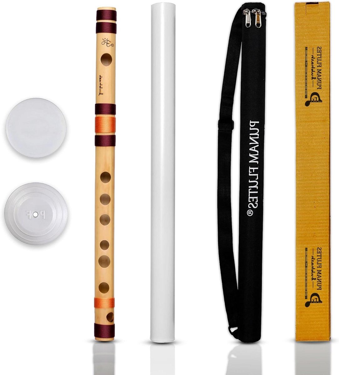 Punam Flutes G Natural Small Bamboo Fluit Rechtshandig Bansuri Maat 33 cm