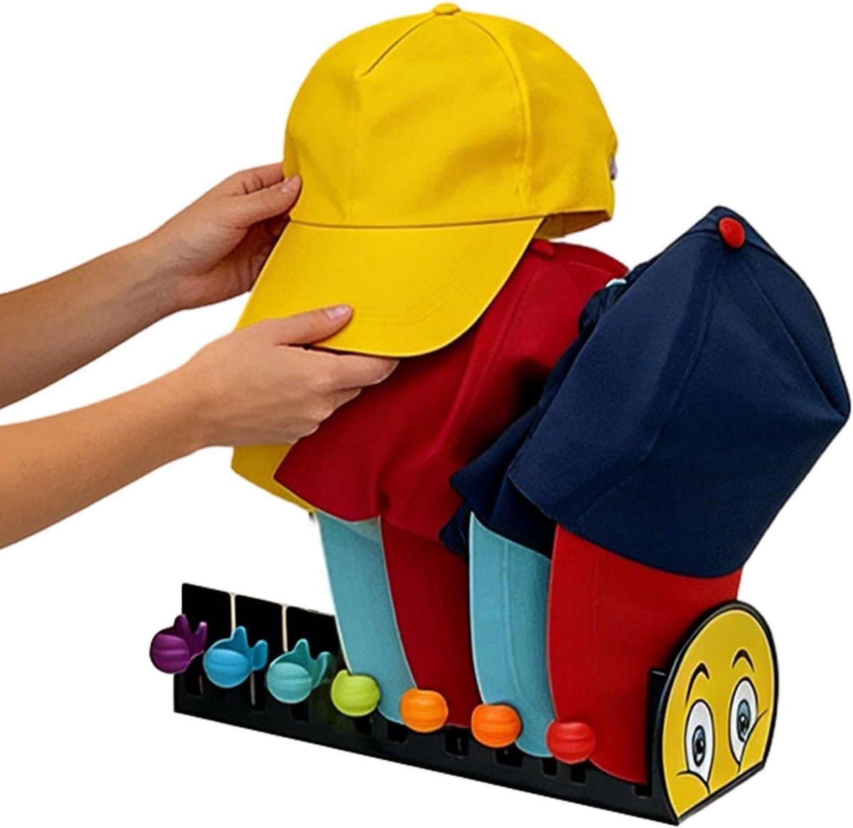 Hoedenhouder - Petten organizer - Hoeden opbergen - Antislip display - 7 hoeden - Regenboog