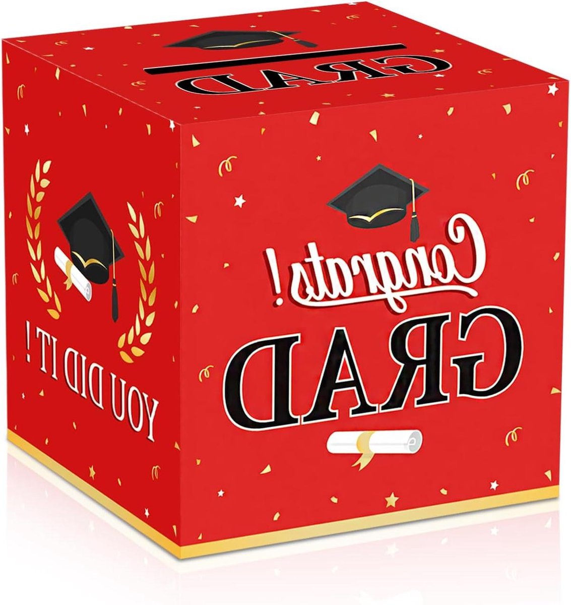 Afstudeer Card Box - Decoratie Doos - Feestelijke Ontvangst - Interessant Ontwerp - 1 Pak - Rood